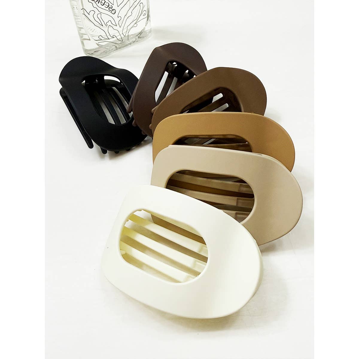 Matte Neutral Shades Flat Hair Claw Clips