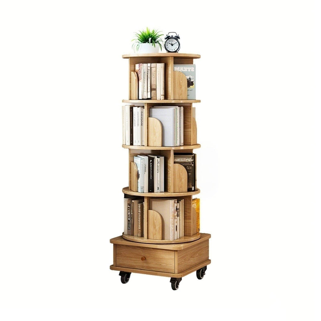 Rotating Bookshelf with Drawer