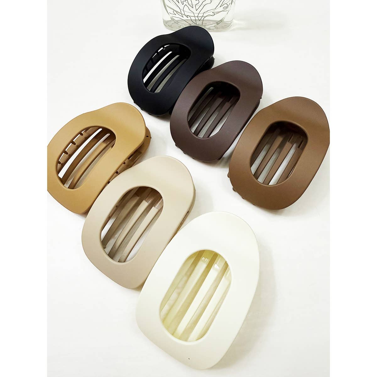 Matte Neutral Shades Flat Hair Claw Clips