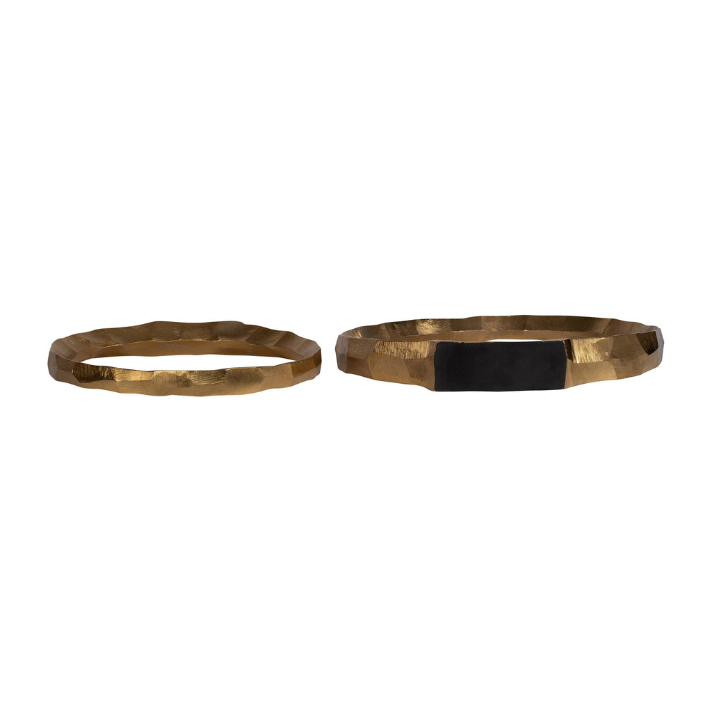 Decorative Rings - Gold Metal Hammered, 14/16 in.