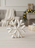 White Washed Wooden Snowflakes