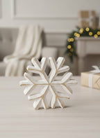 White Washed Wooden Snowflakes