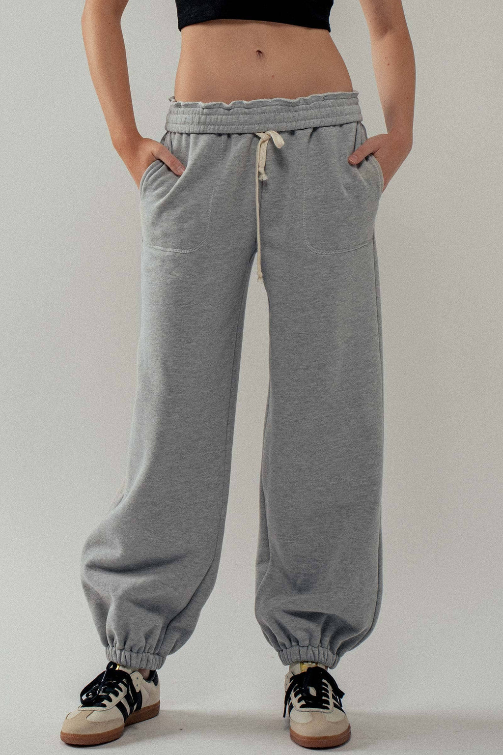 Elastic Drawstring Cotton Sweatpant