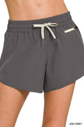 Soft Woven Lined Shorts With Zip Coin Pocket