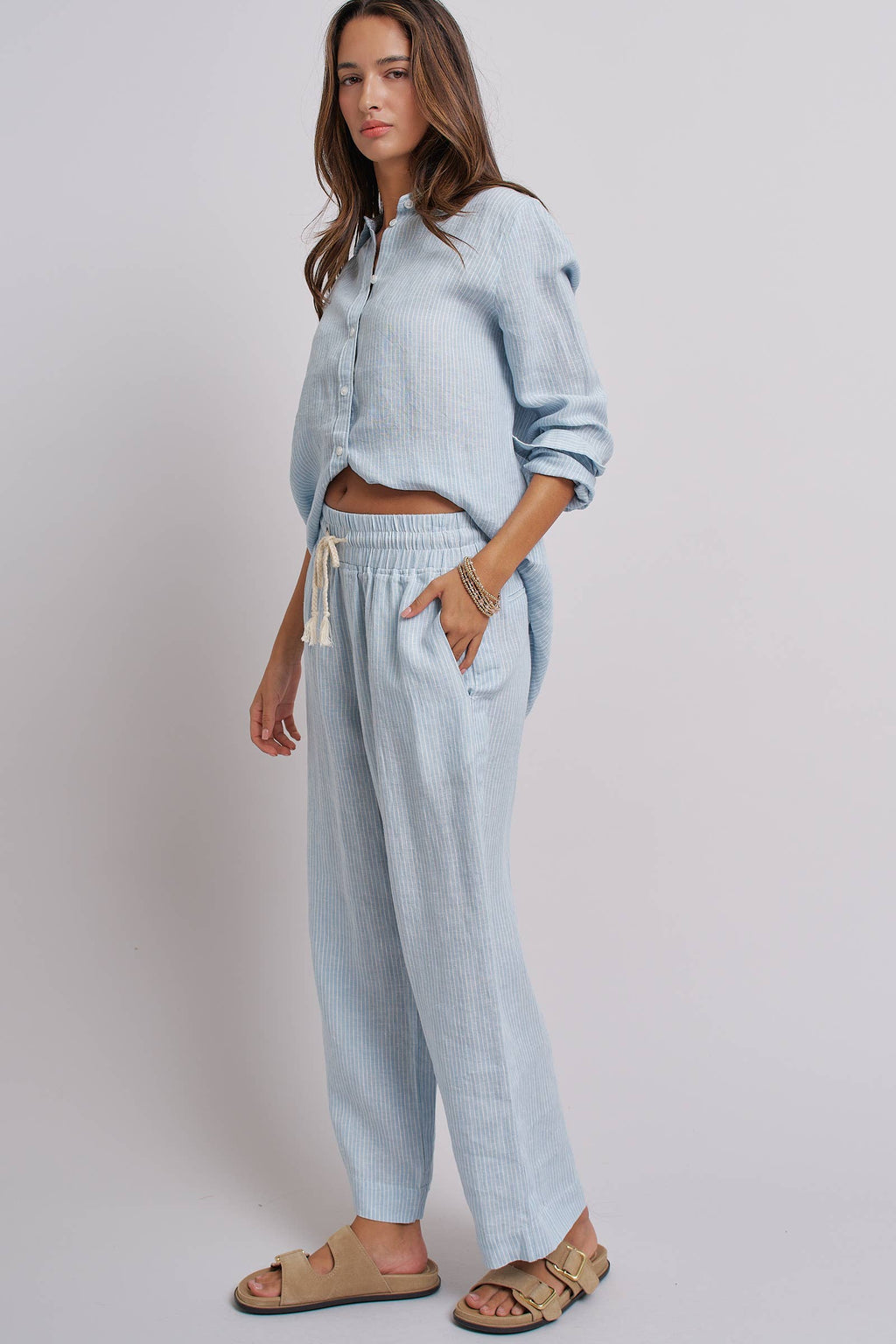 Linen Long Sleeve Button-Down Shirt