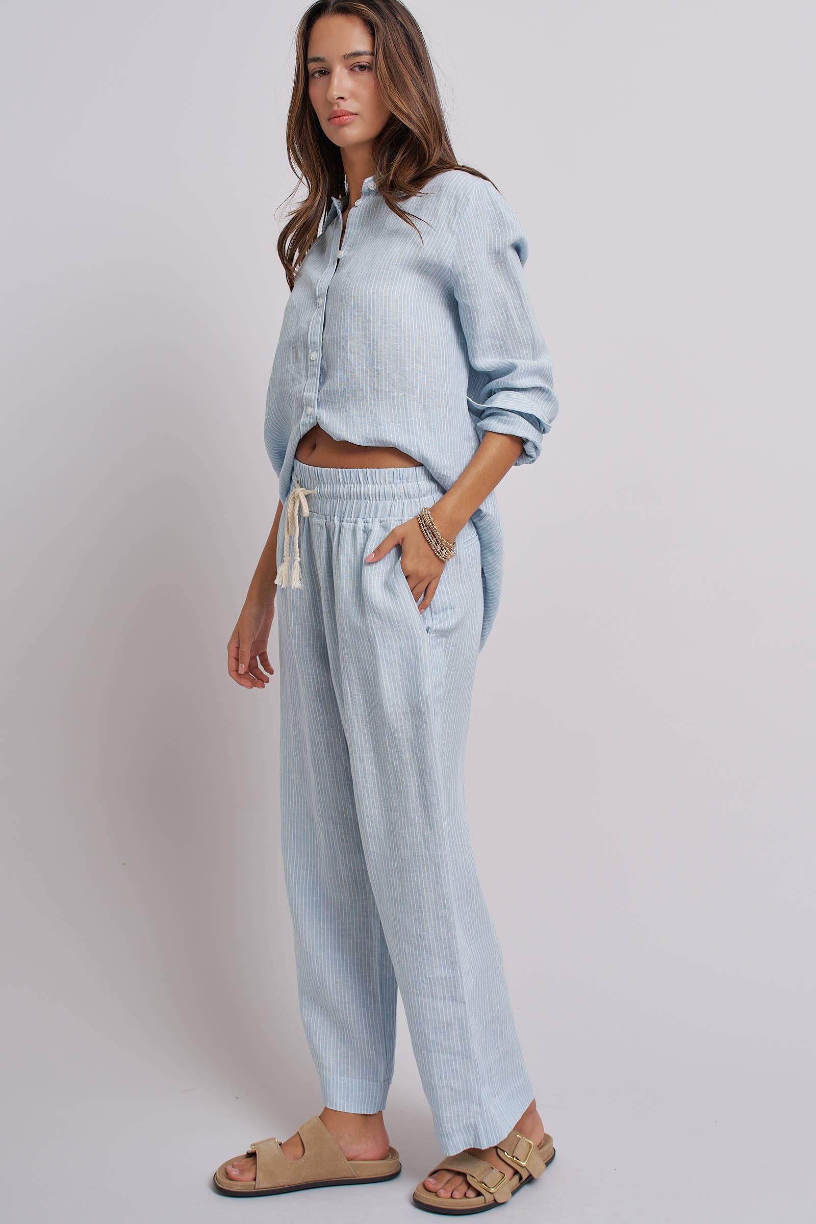 Linen Long Sleeve Button-Down Shirt