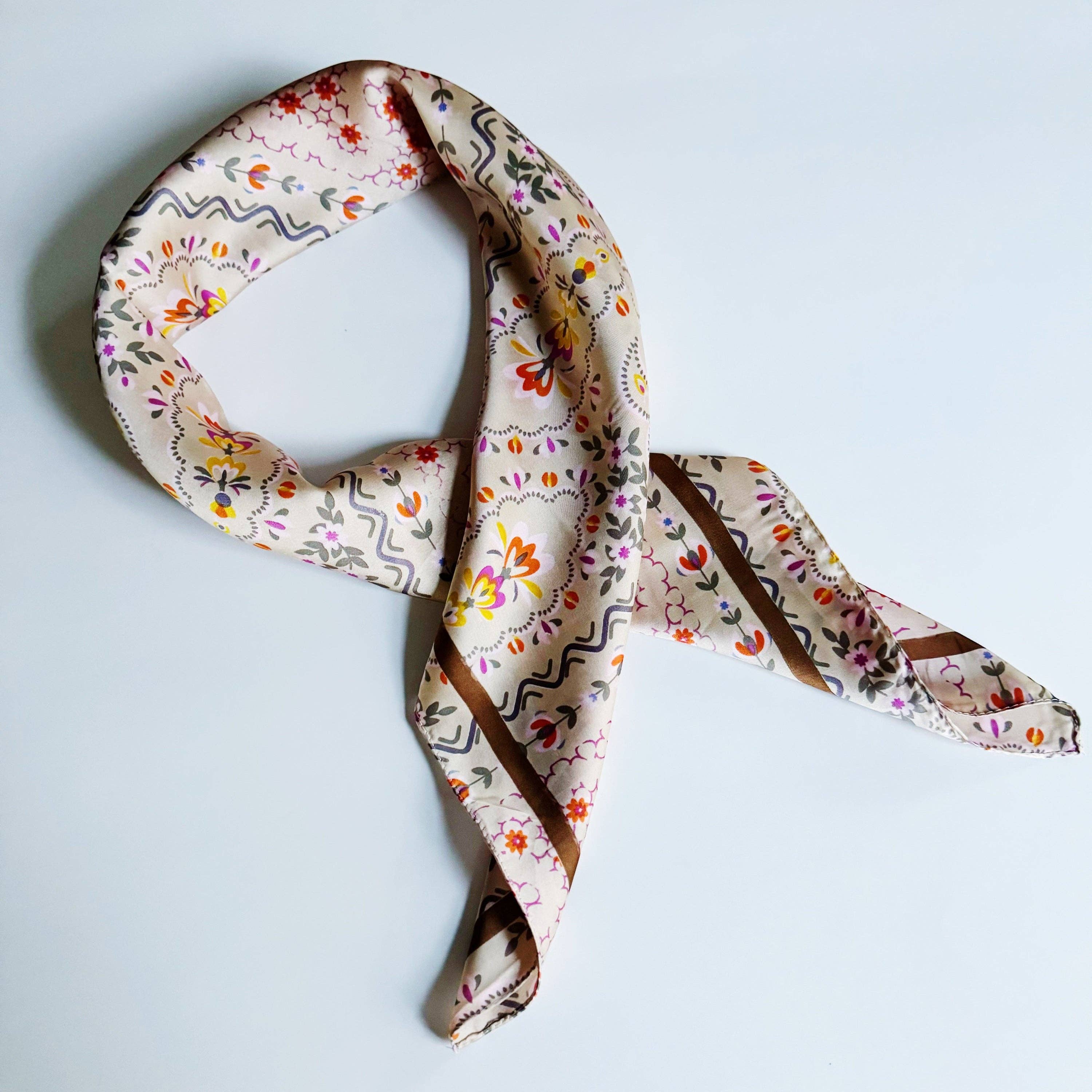 Silky Muse Satin Square Scarf - Chic Silky Scarf For Hair, Neck, Or Bag Styling