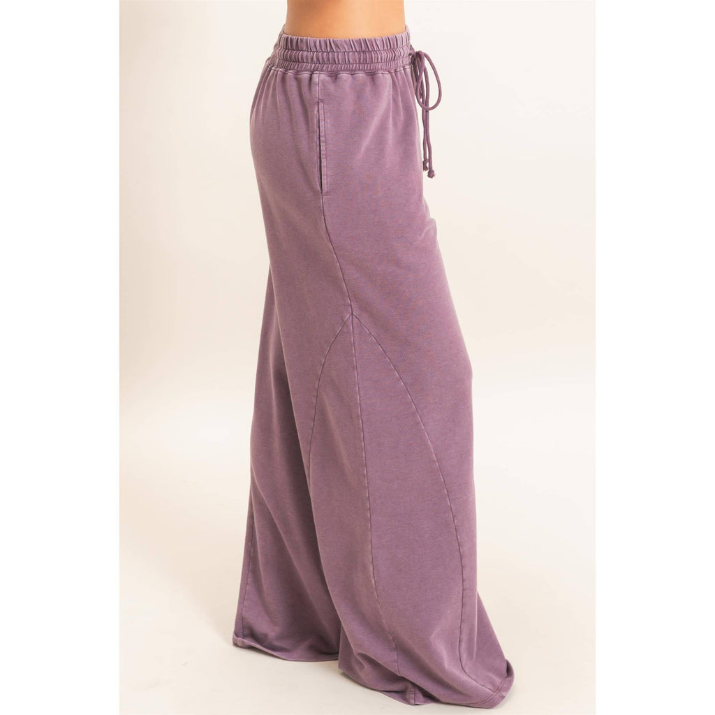 Mineral Washed Wide Leg Pants
