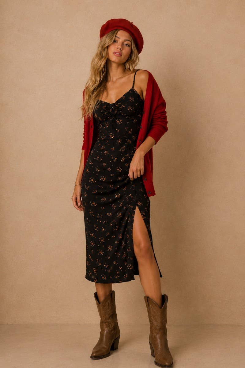 FLORAL MIDI DRESS