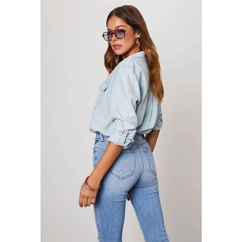 Collared Denim Shirt