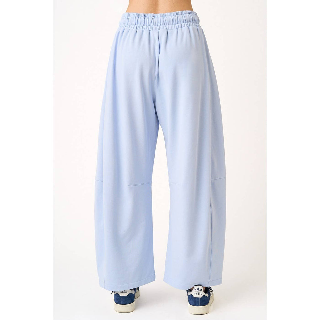 COTTON BARREL LEG PANTS