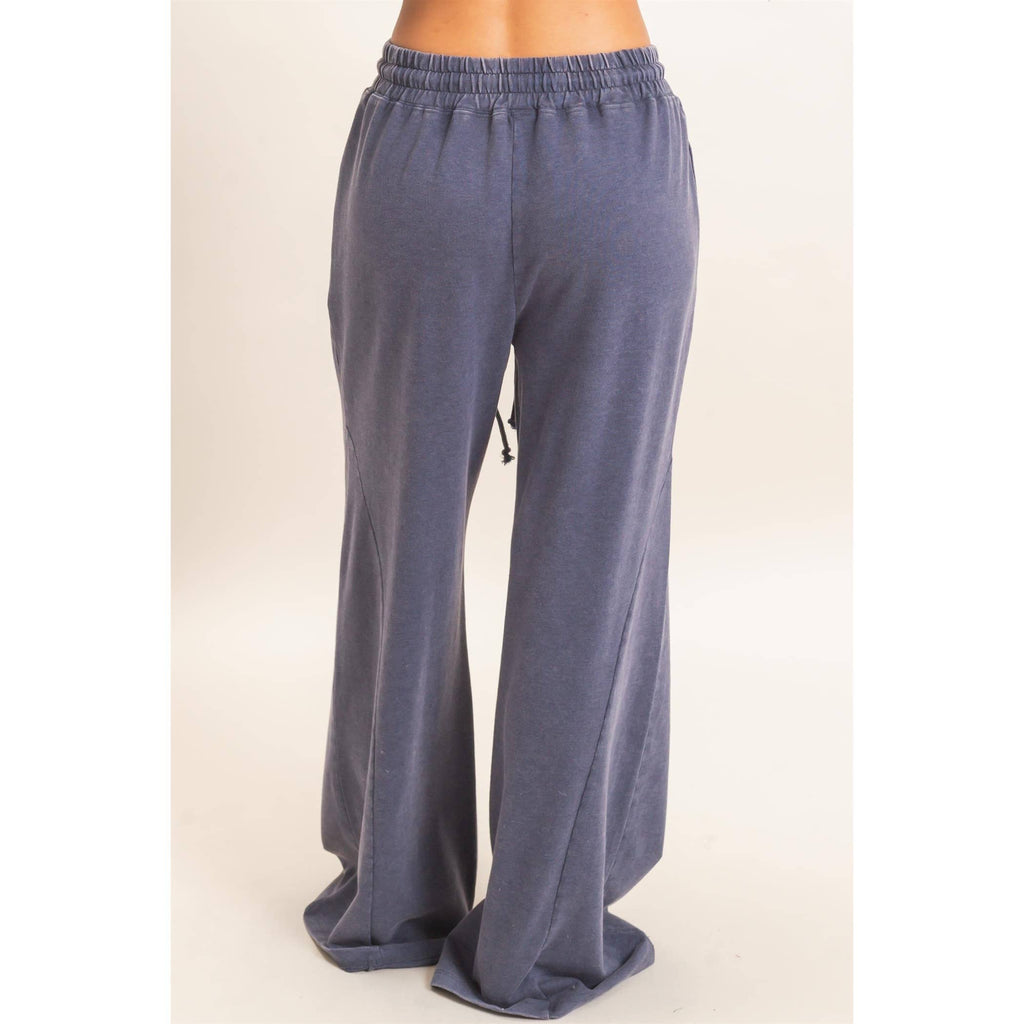 Mineral Washed Wide Leg Pants