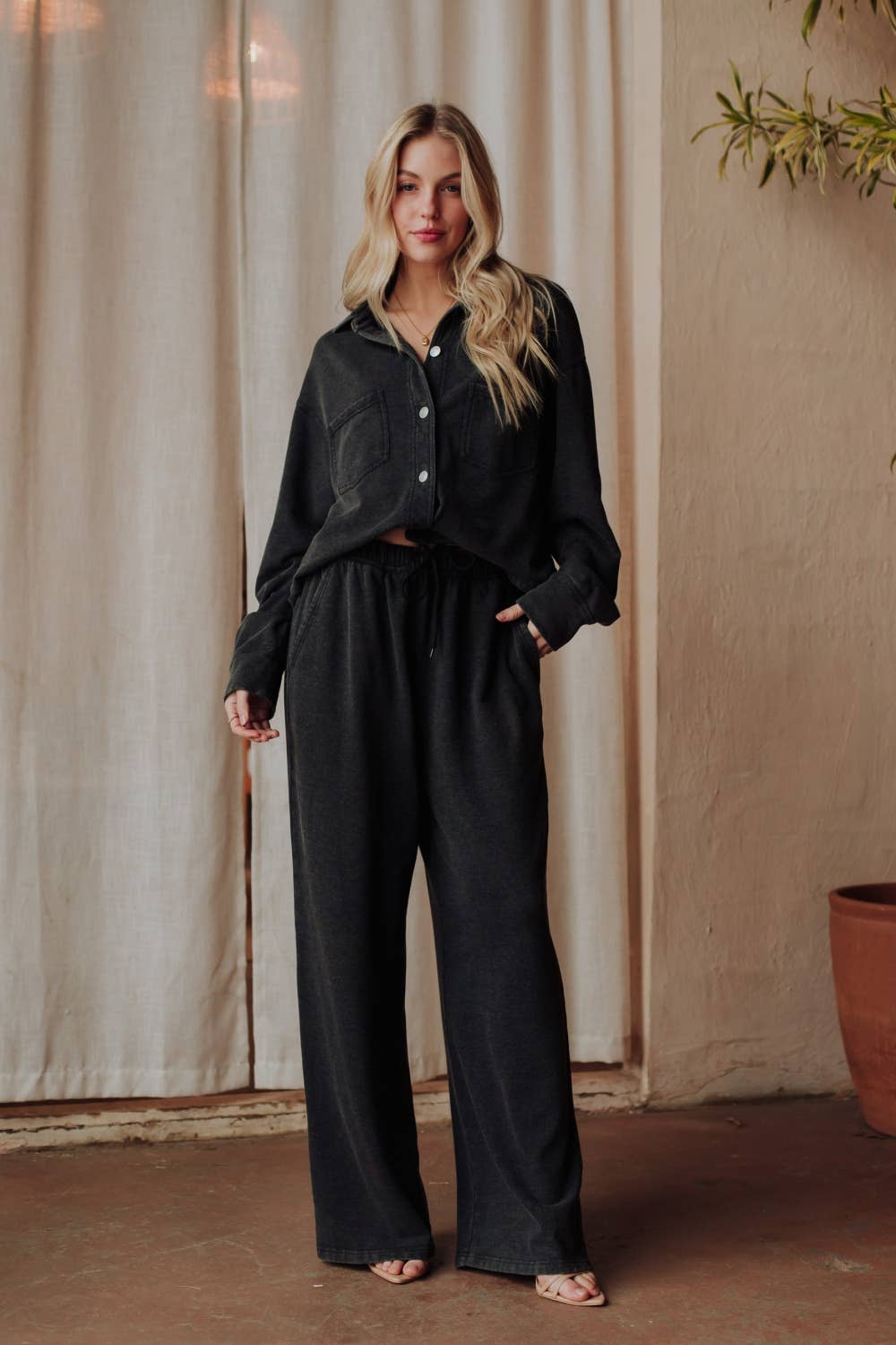 Black Washed Soft Sweatpants