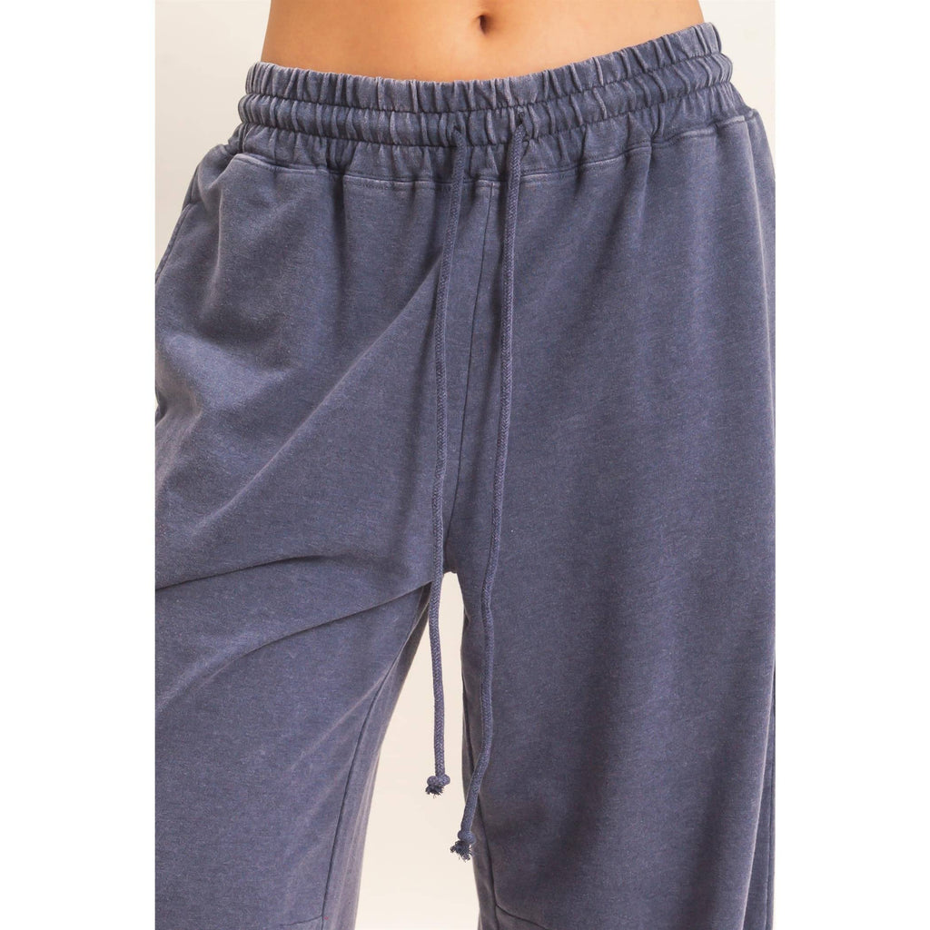 Mineral Washed Wide Leg Pants