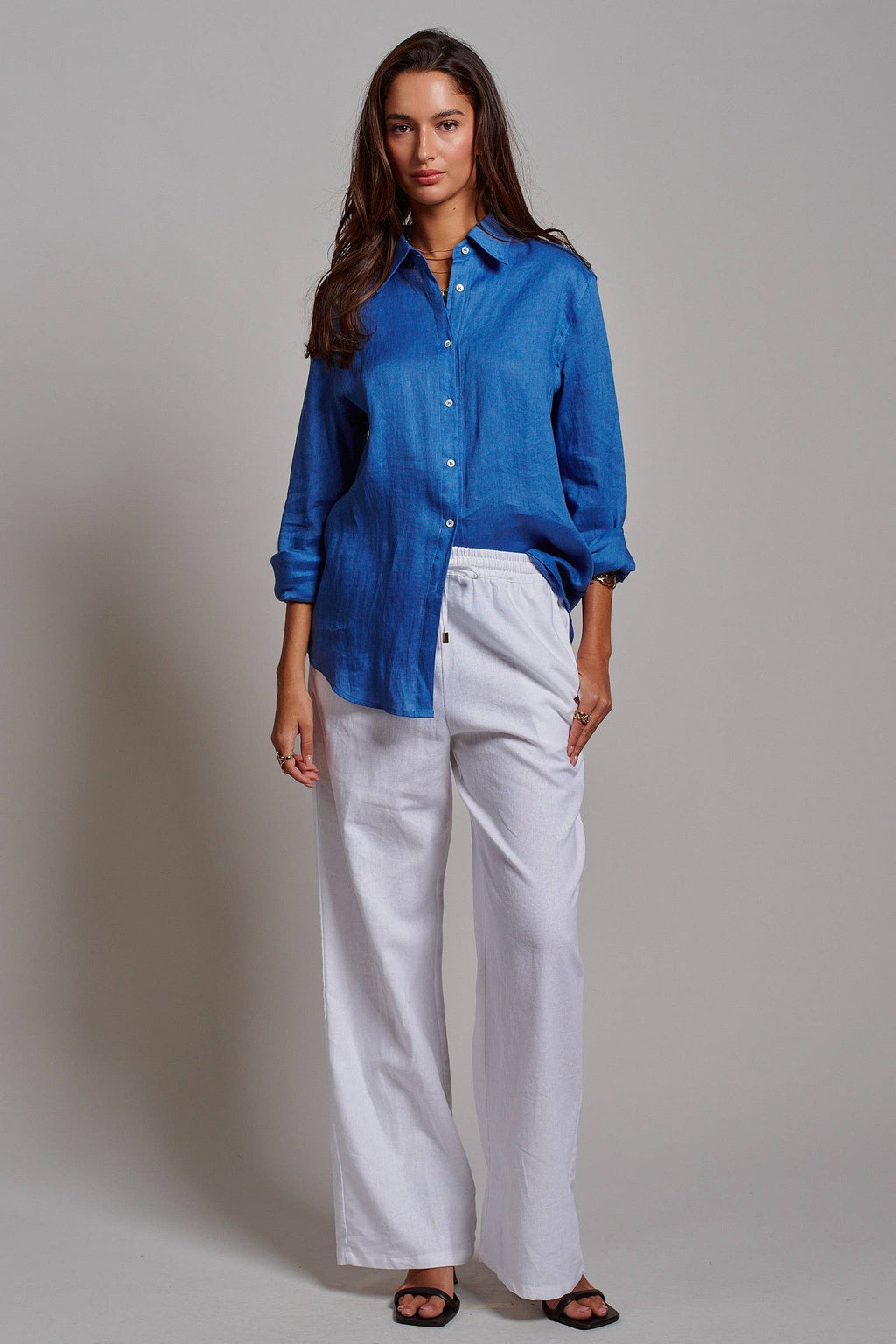Linen Long Sleeve Button-Down Shirt