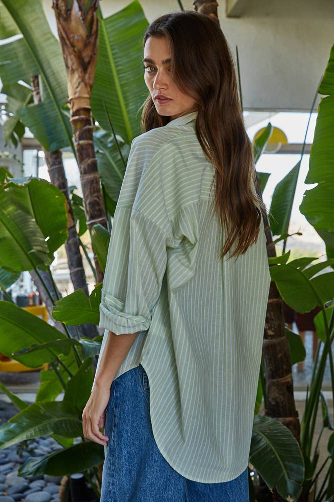 Woven Striped Button-down Shirt