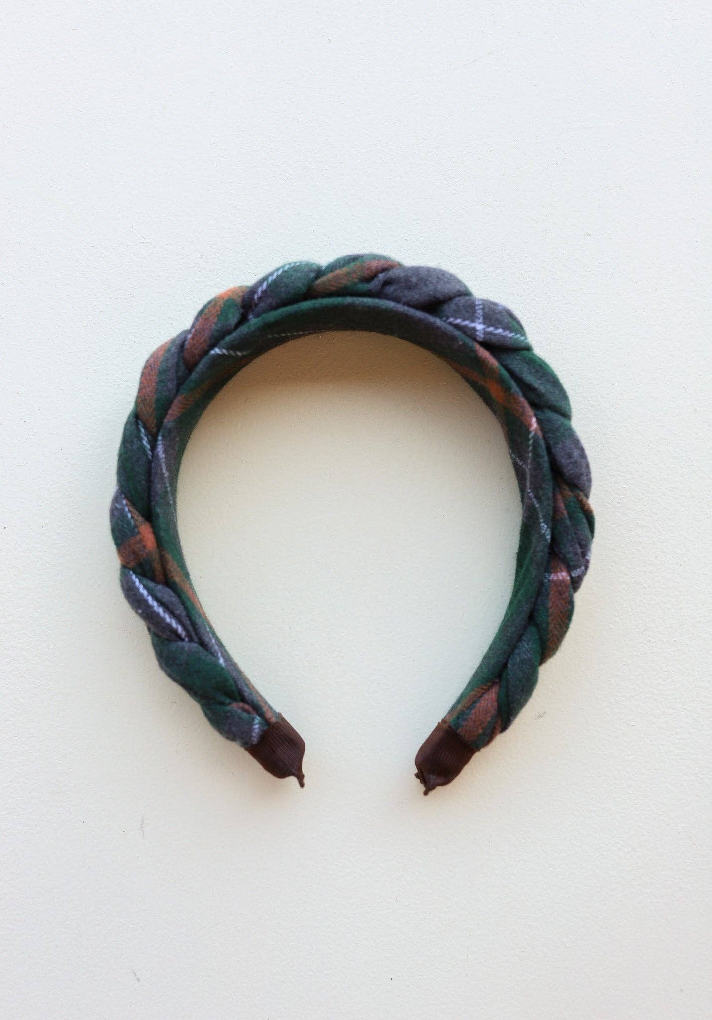 UNIVERSITY PLAID BRAIDED HEADBAND