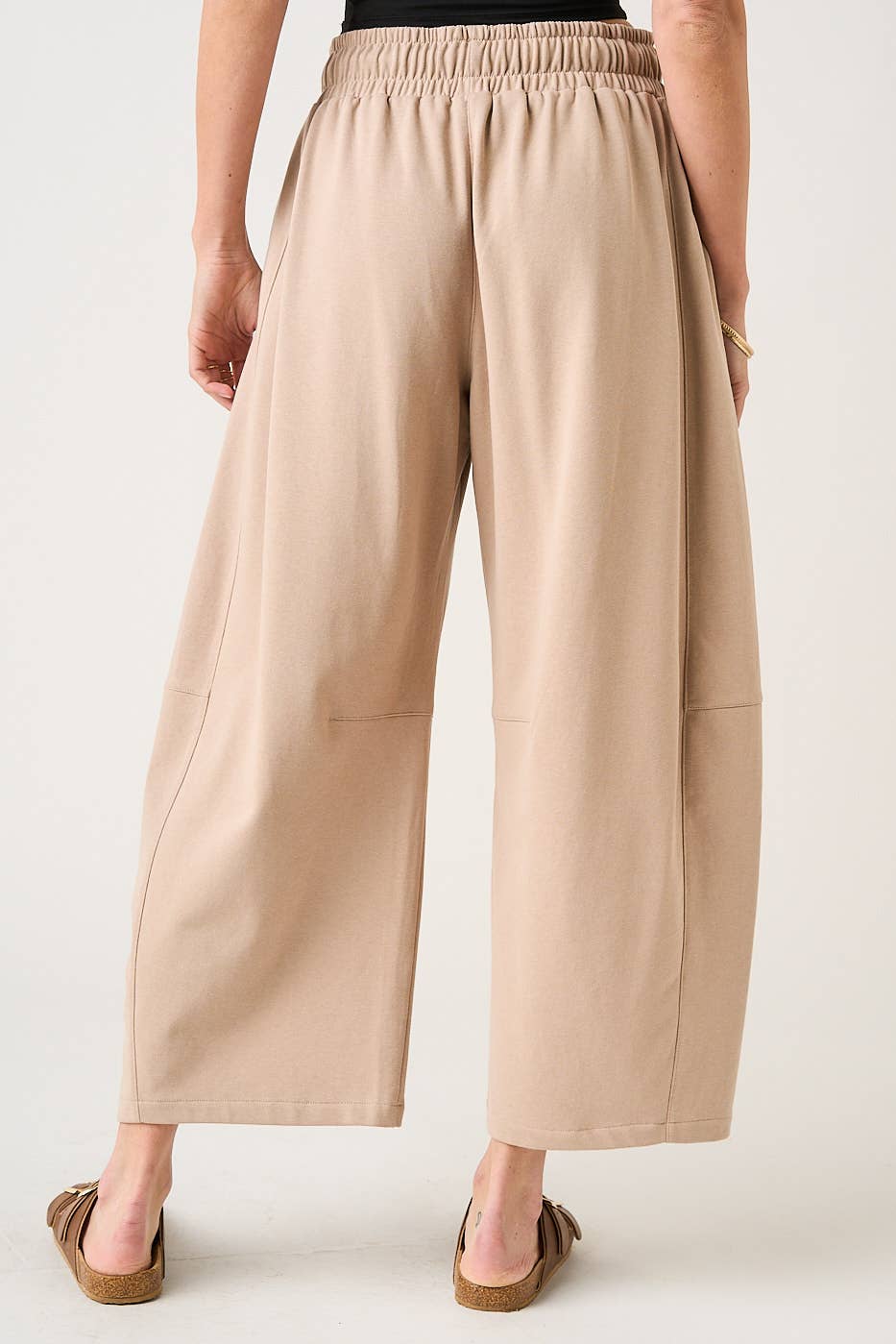 COTTON BARREL LEG PANTS