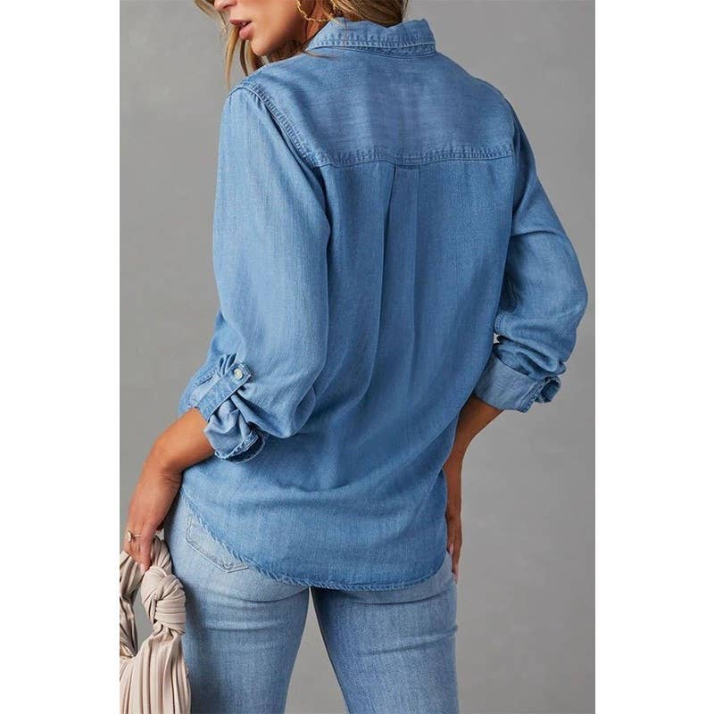 Collared Denim Shirt