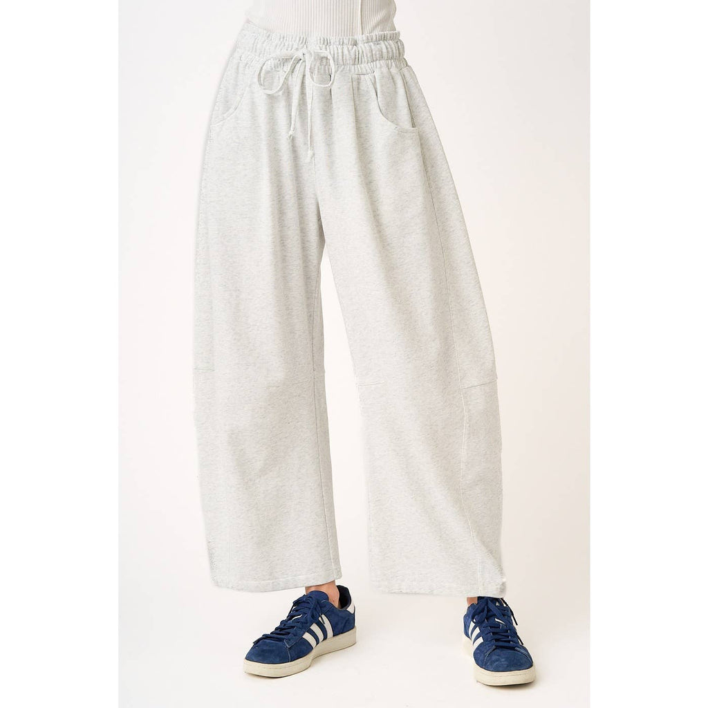 COTTON BARREL LEG PANTS