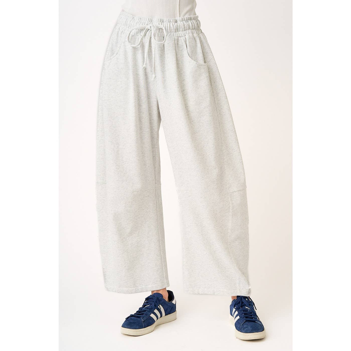 COTTON BARREL LEG PANTS