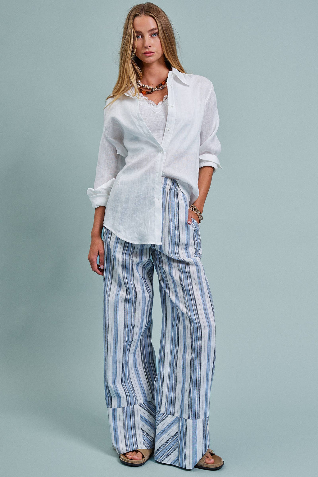 Linen Long Sleeve Button-Down Shirt
