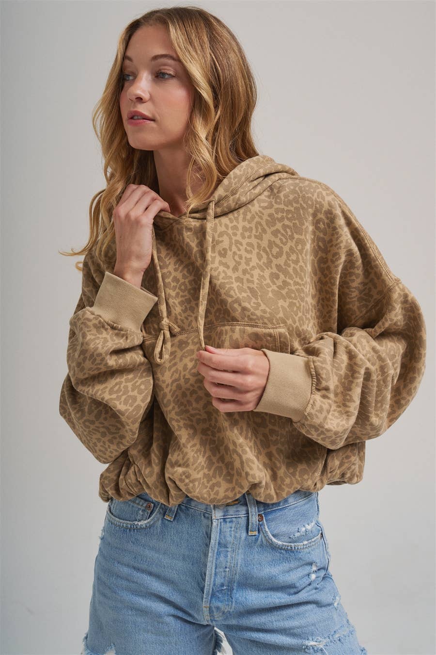 LOOSE FIT LEOPARD HOODIE