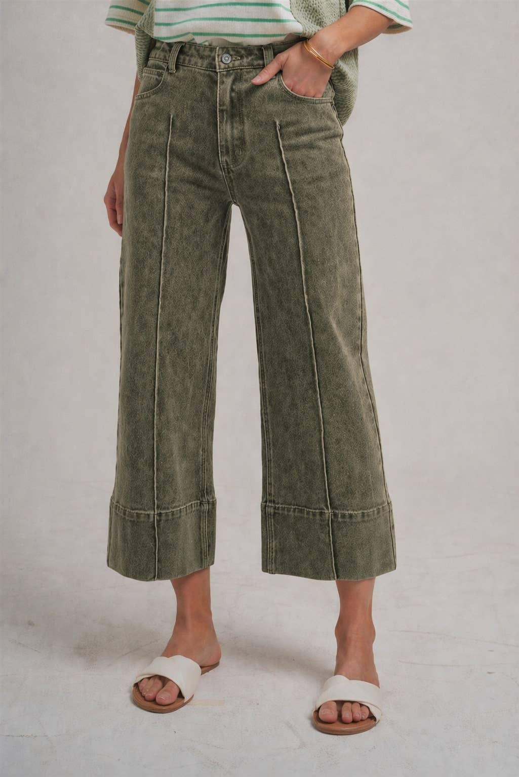 MID RISE VINTAGE WASHED WIDE LEG PANTS