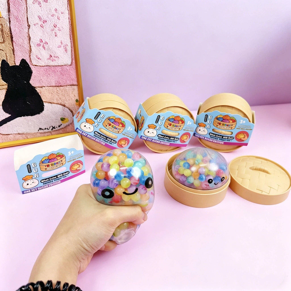 Colorful Water Beads Squeeze Stretchy Squishy Stress Steamed Bun Relief Fidget Toy