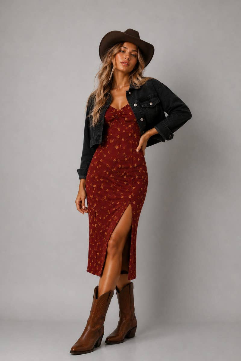 FLORAL MIDI DRESS