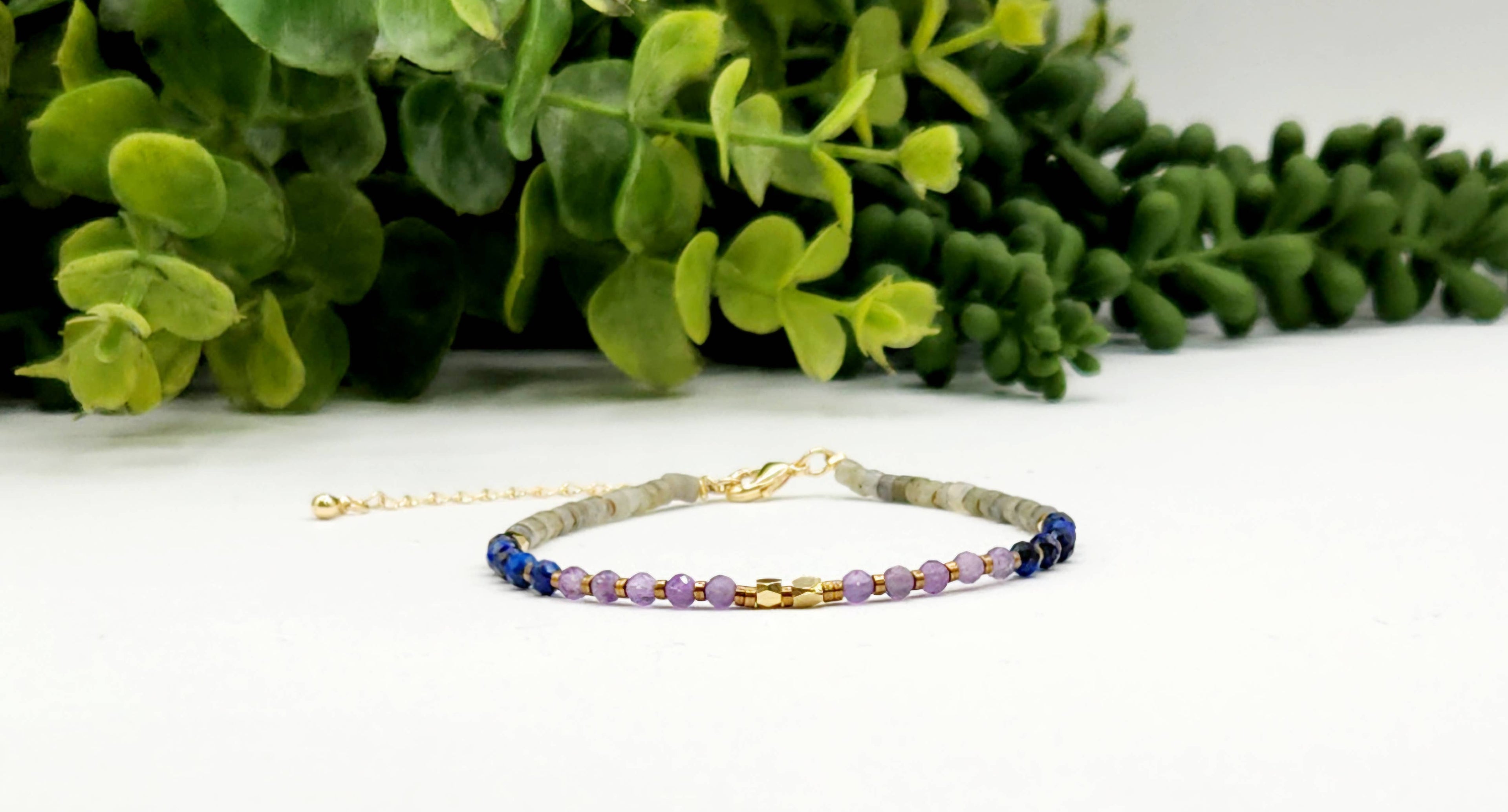 LISTEN TO YOURSELF-Amethyst/Lapis/Labradorite Bracelet-3mm