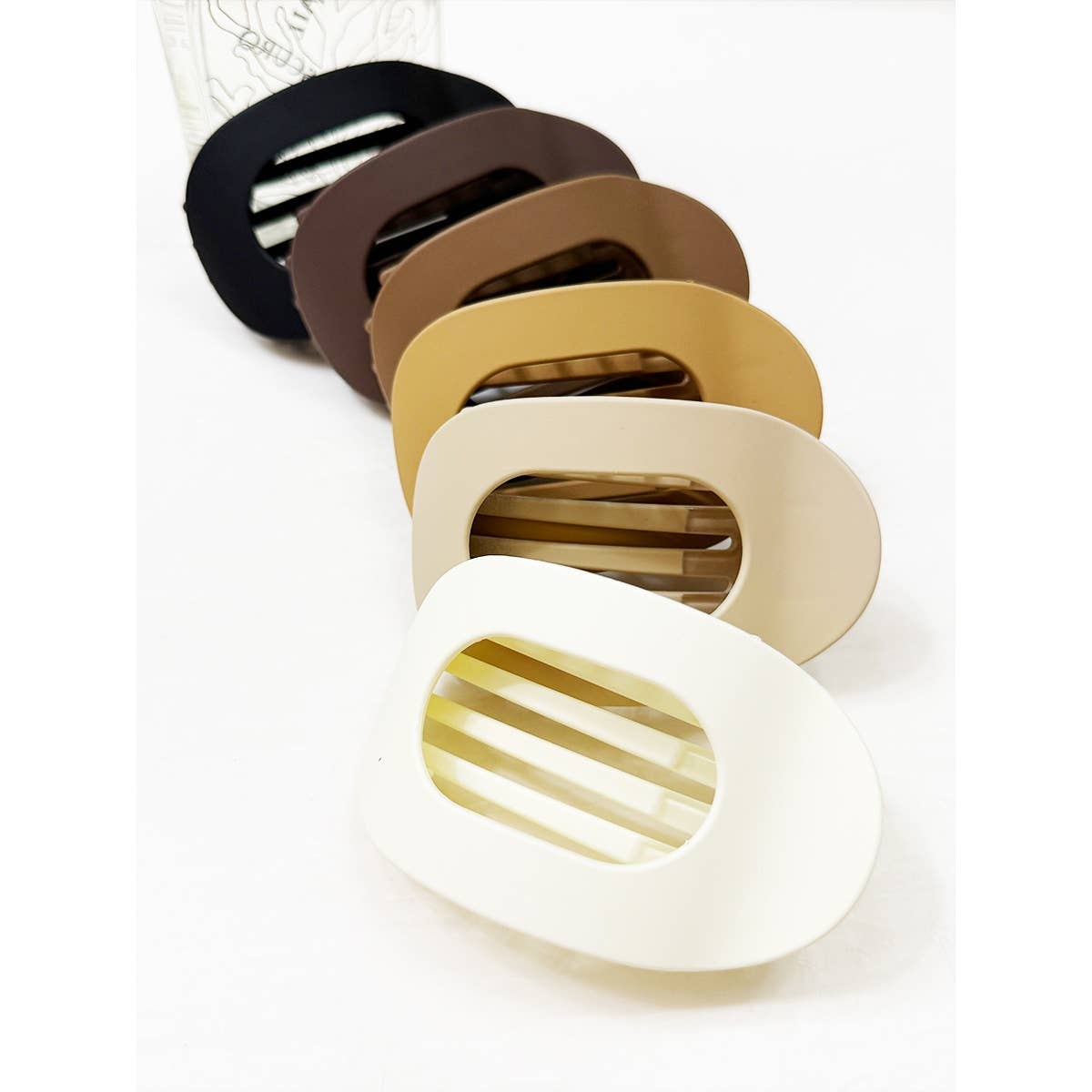 Matte Neutral Shades Flat Hair Claw Clips