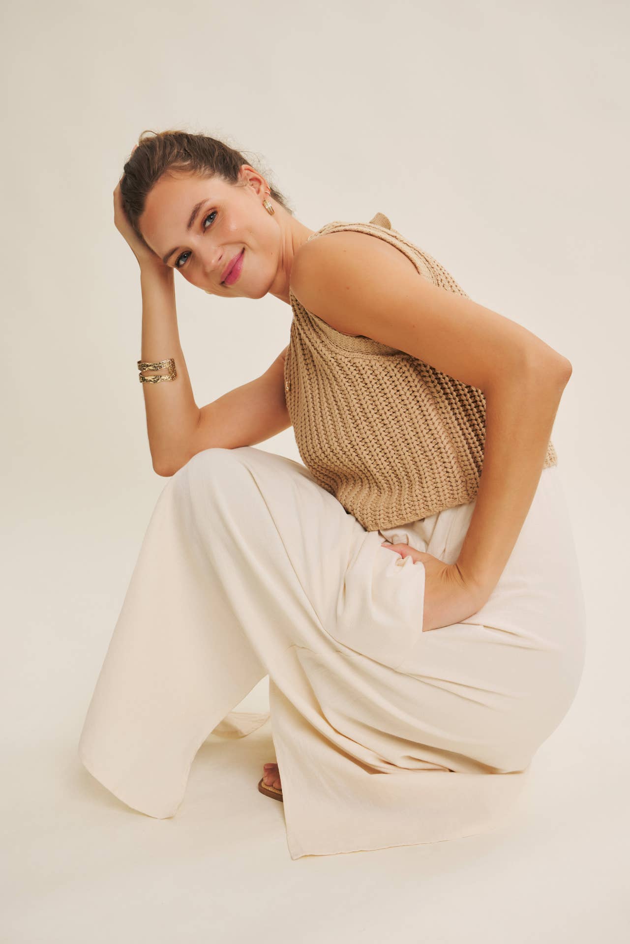 CHUNKY SWEATER TWOFER MIDI DRESS
