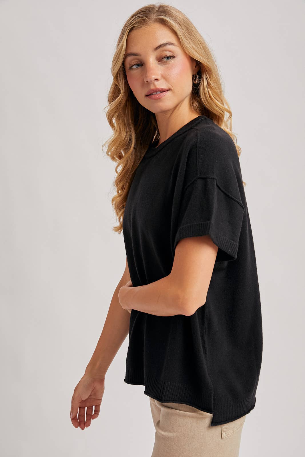 Knit Crew Neck T-Shirt