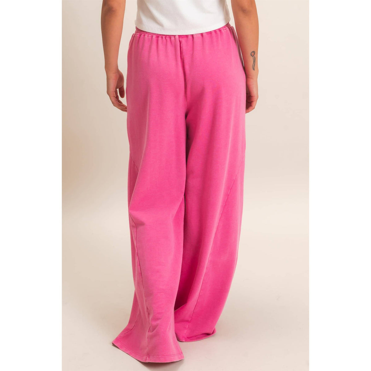 Mineral Washed Wide Leg Pants