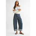 HIGH-RISE BARREL FIT - TUMMY TUCK PIN STRIPE