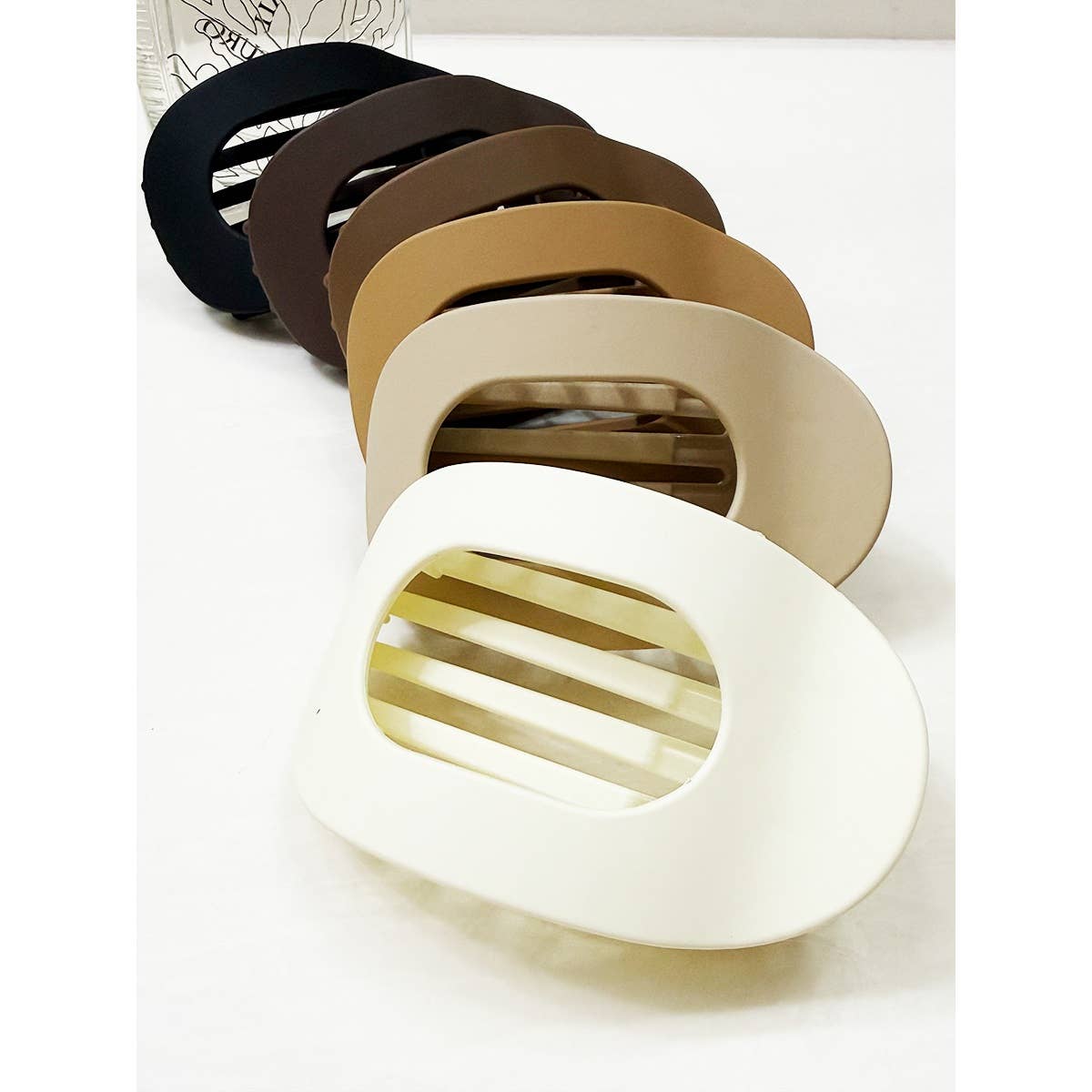 Matte Neutral Shades Flat Hair Claw Clips