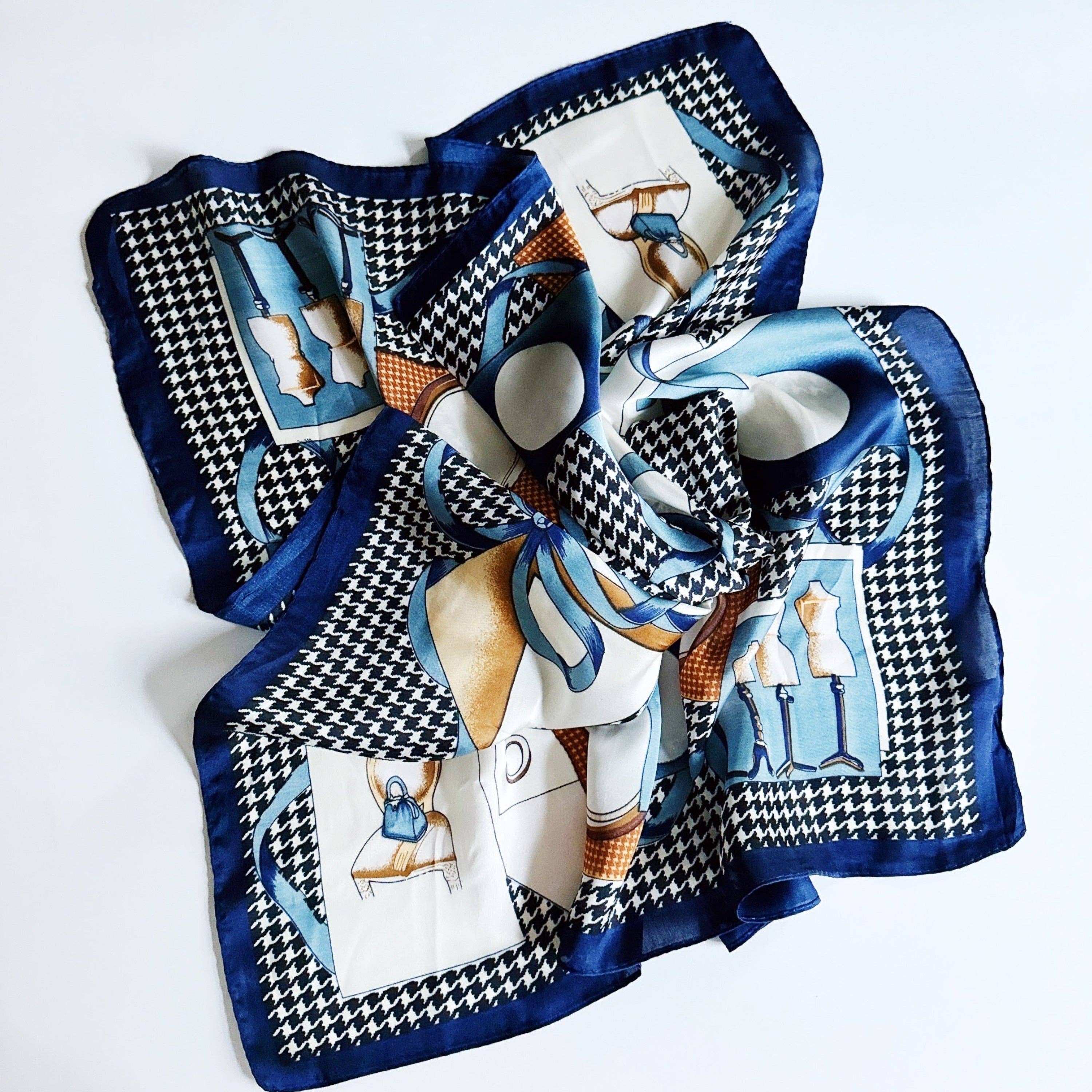 Silky Muse Satin Square Scarf - Chic Silky Scarf For Hair, Neck, Or Bag Styling