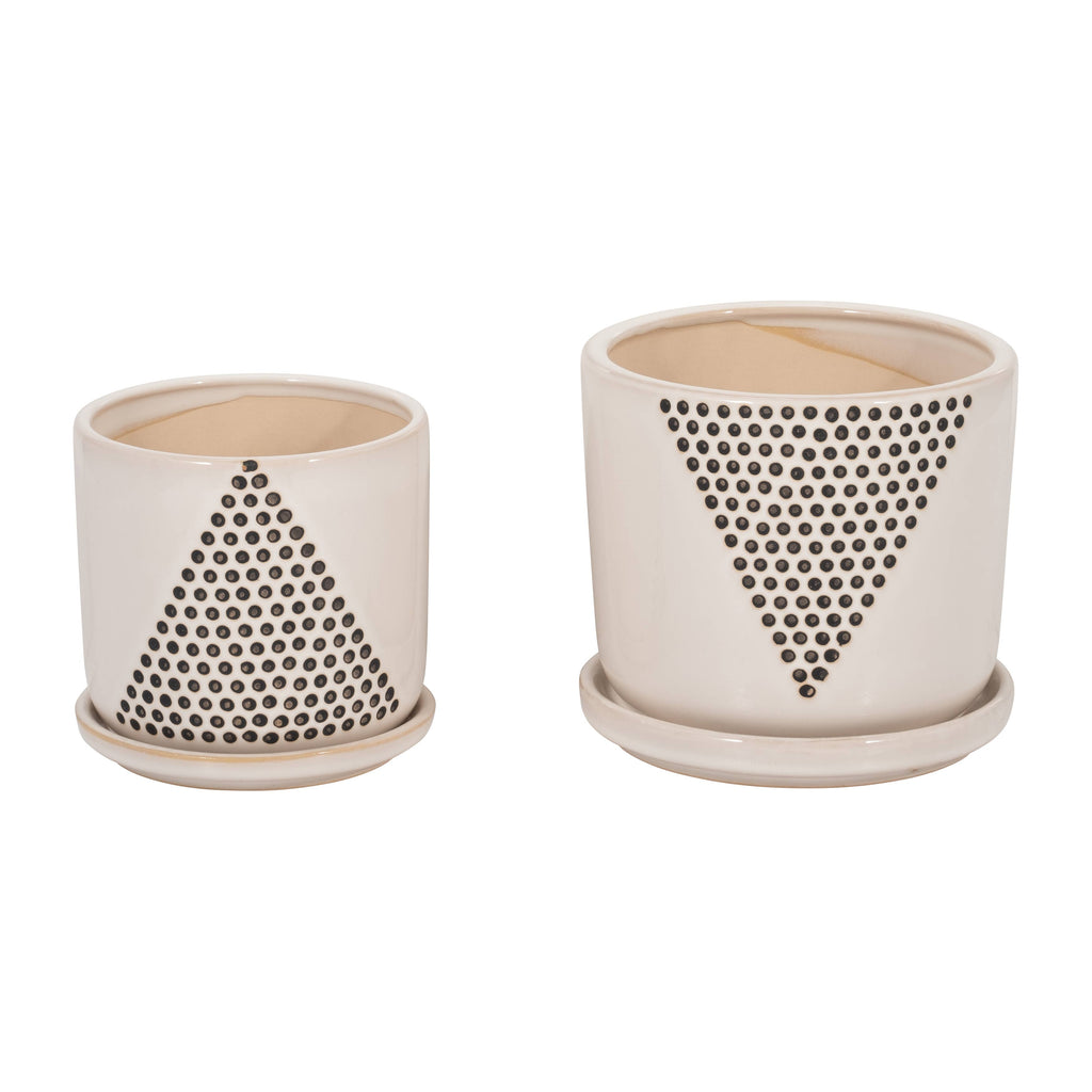 White Ceramic Triangle Dots