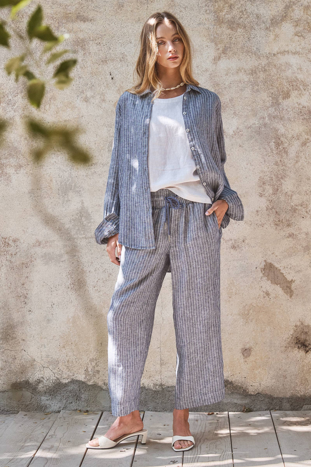 Linen Long Sleeve Button-Down Shirt