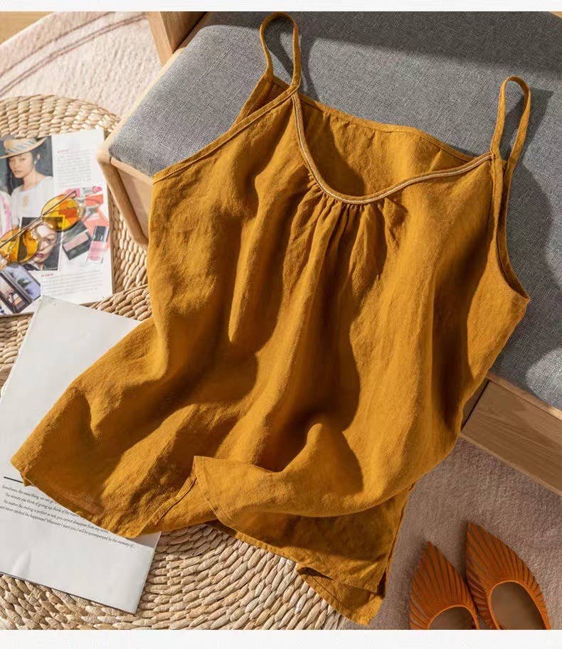 Cotton Linen Camisole Tank Top