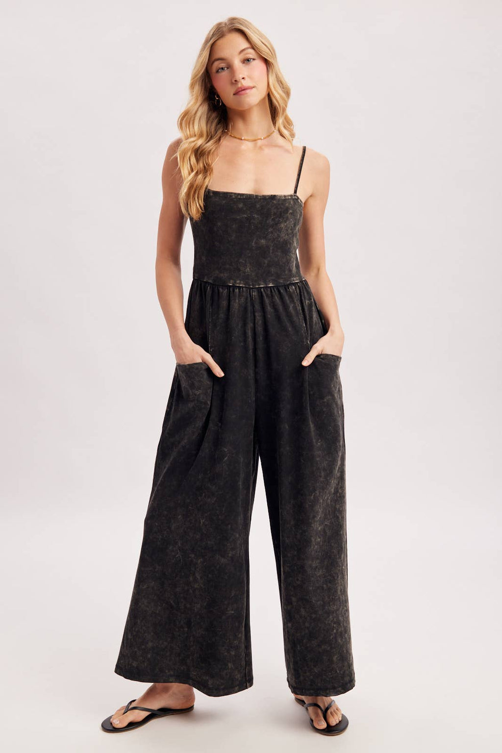 WASHED WIDE LEG JUMPSUIT