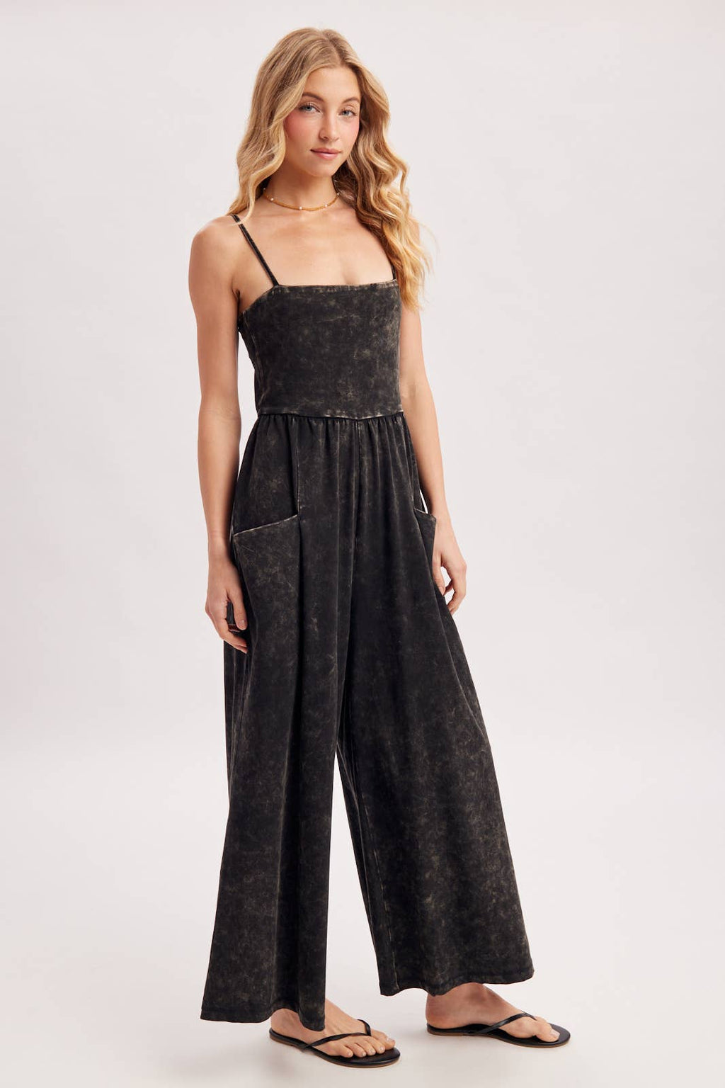 WASHED WIDE LEG JUMPSUIT