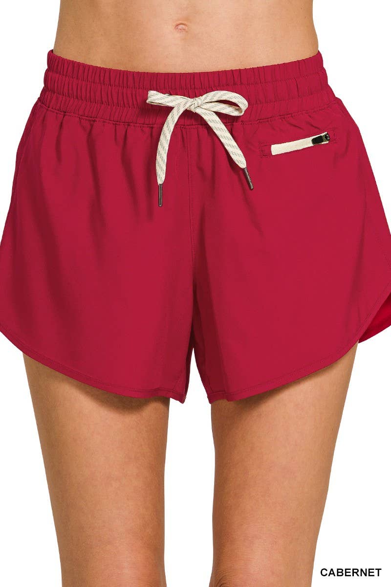 Soft Woven Lined Shorts With Zip Coin Pocket