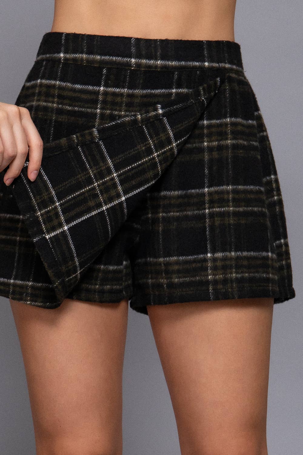 Front Wrap Plaid Short