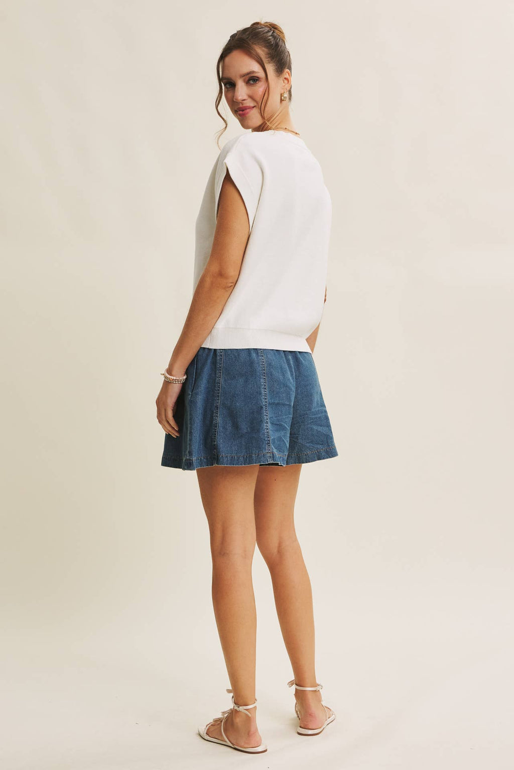 Cotton Button-Down Sweater Vest