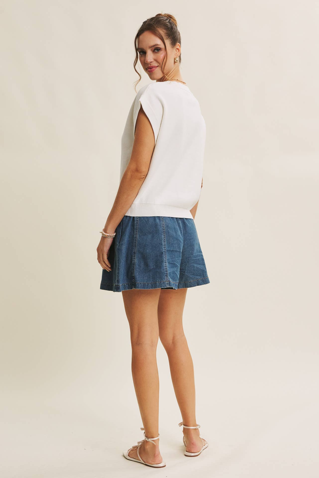 Cotton Button-Down Sweater Vest