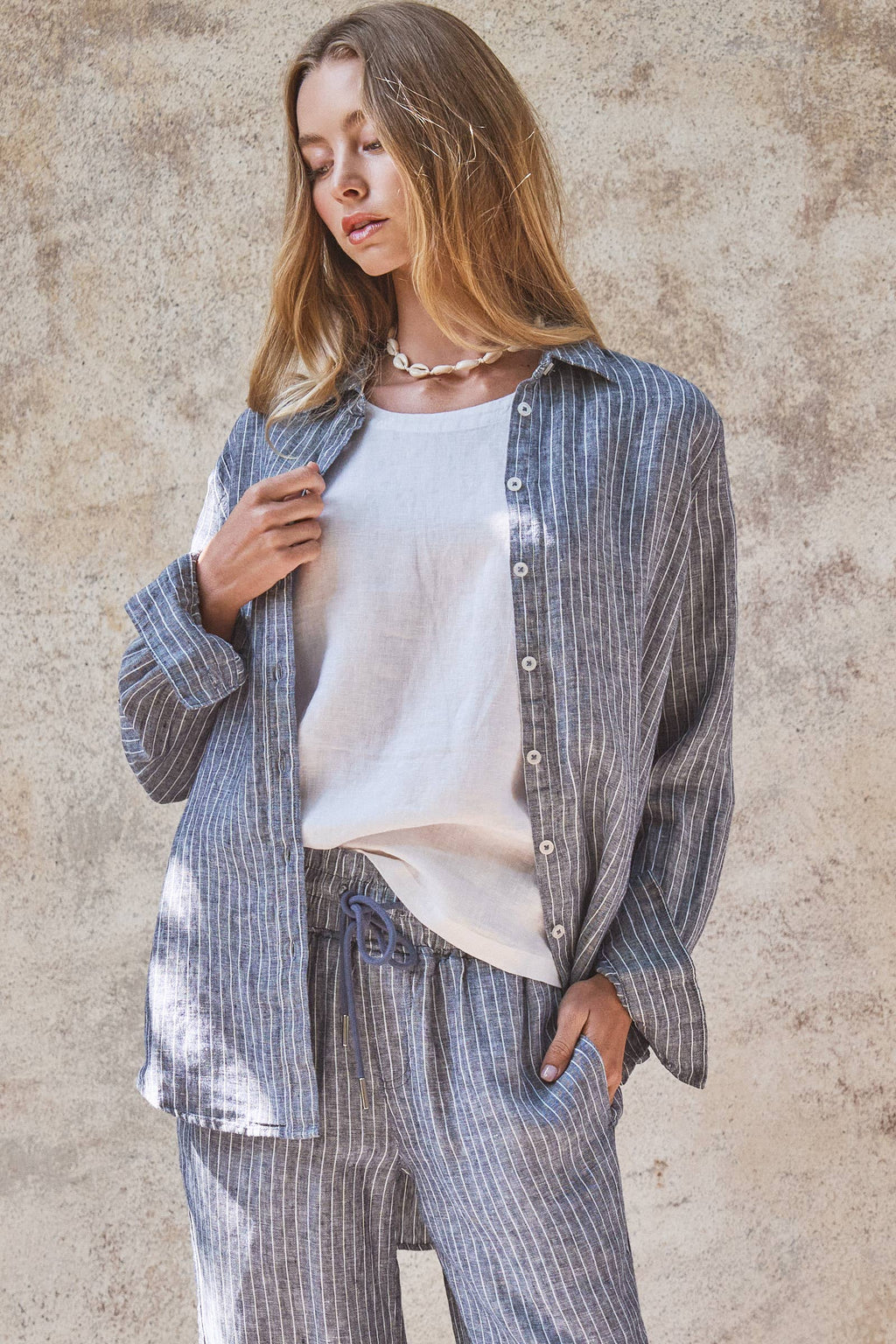 Linen Long Sleeve Button-Down Shirt