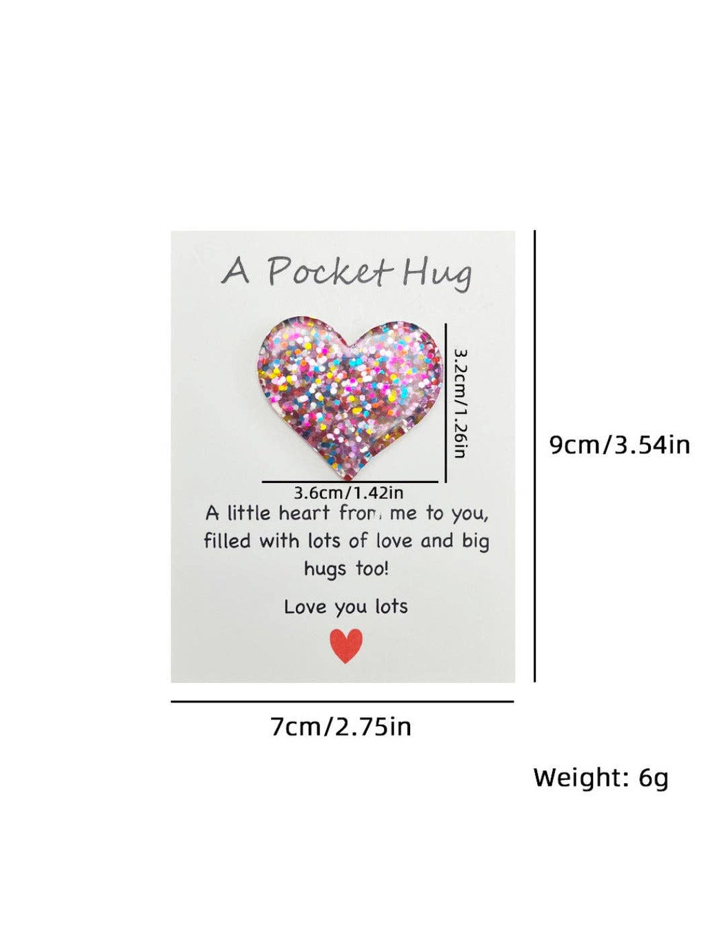 Pocket Hug Glitter Heart