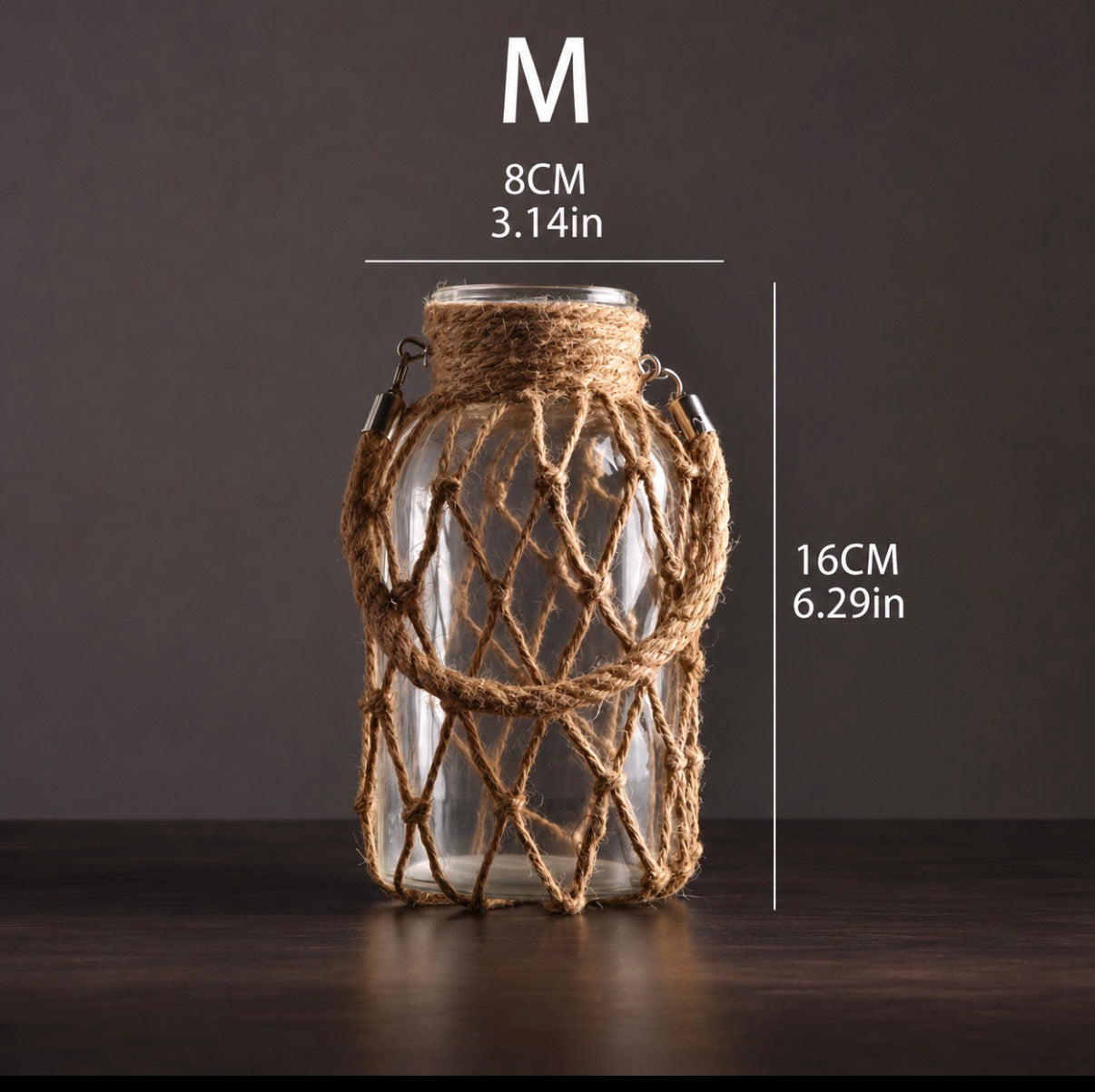 Jute Glass Lantern Vases